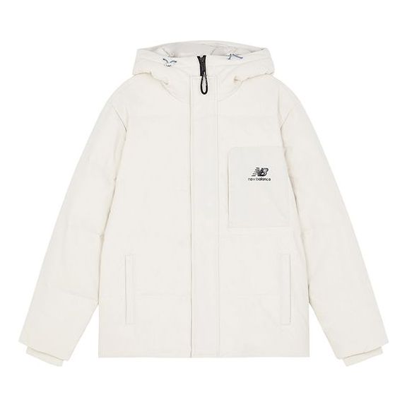New Balance Logo Hooded Jacket Asia Sizing 'White' AMJ13331-BE