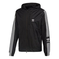 adidas originals Lock UP WB Cardigan Casual Sports Hooded Jacket Black FM3815