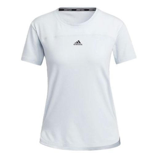 (WMNS) adidas Aeroready Tee Training Sports Short Sleeve Light Blue T-Shirt GQ9433
