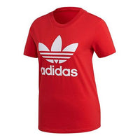(WMNS) adidas originals TREFOIL TEE Sports Short Sleeve Red FM3302