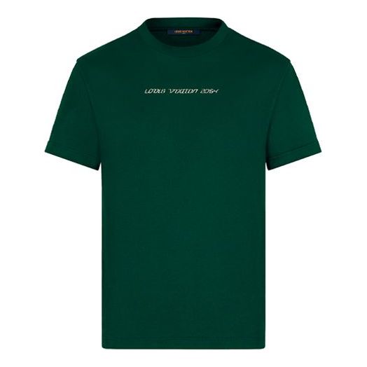 LOUIS VUITTON LV SS21 Crewneck 2054 Logo Short Sleeve For Men Green 1A8HMI
