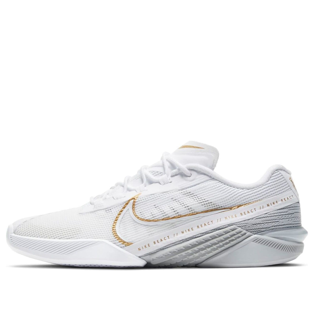 (WMNS) Nike React Metcon Turbo 'White Metallic Gold' CT1249-100