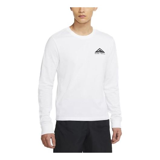 Nike MENS Dri-FIT Logo Print Crew-neck Long Sleeve White CZ9822-100