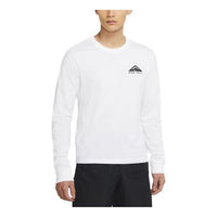 Nike MENS Dri-FIT Logo Print Crew-neck Long Sleeve White CZ9822-100
