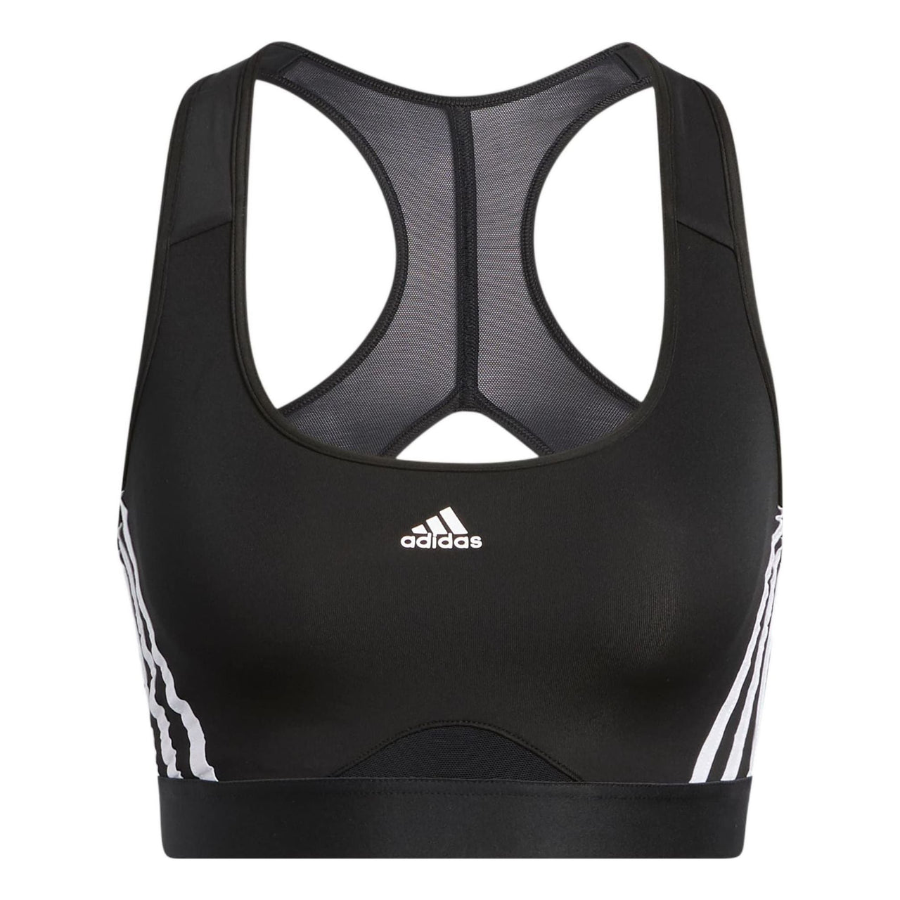 (WMNS) adidas Powerreact Training Medium Support 3-Stripes Bra Asia Sizing 'Black' HC7889