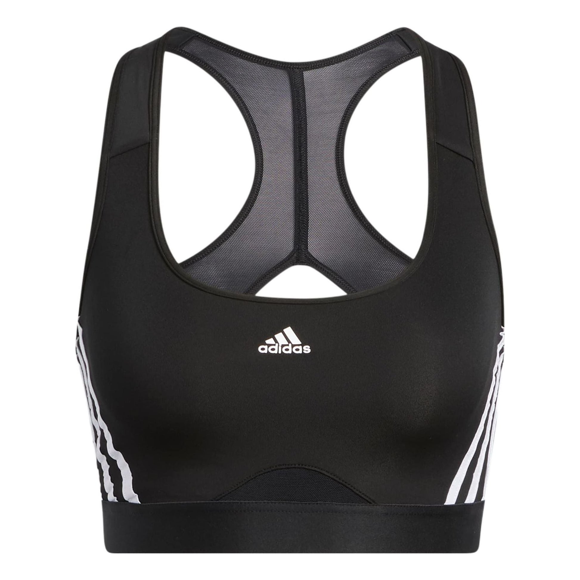 (WMNS) adidas Powerreact Training Medium Support 3-Stripes Bra Asia Sizing 'Black' HC7889