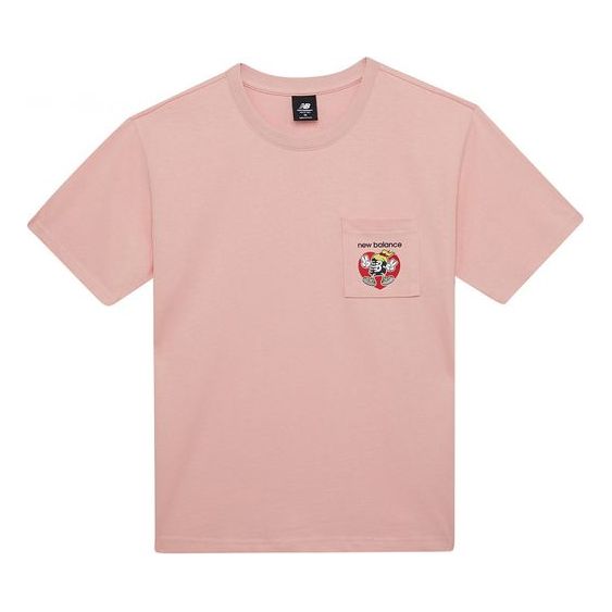 (WMNS) New Balance Love Printing Small Pocket Short Sleeve Pink Red AWT03364-1