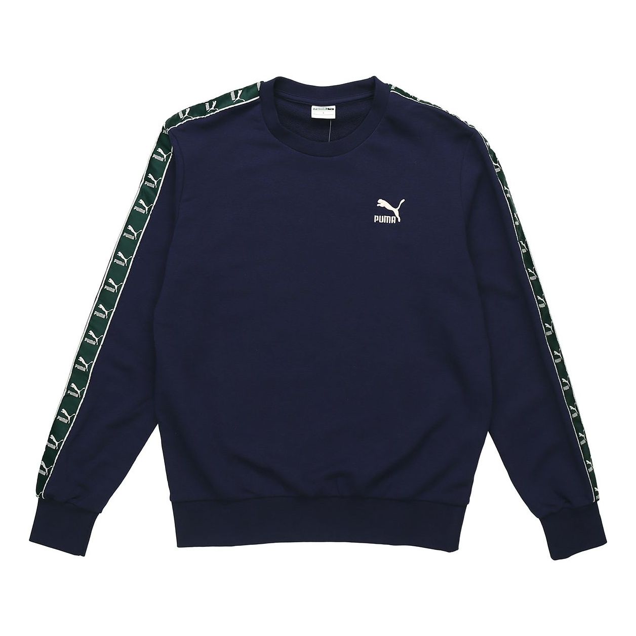 PUMA EComm Tape Crew Sweat Round Neck Pullover Couple Style Blue 579713-02