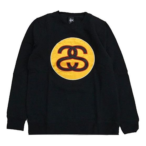 Stussy Classic Embroidered Round Neck Unisex Black 1913631