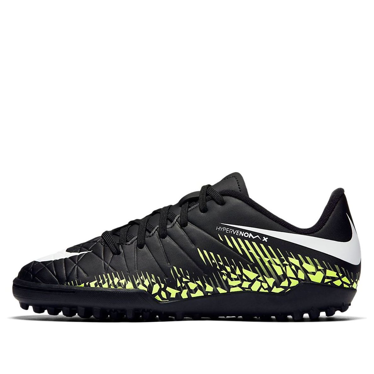 (GS) Nike HyperVenomX Phelon II TF 'Black Yellow White' 749922-017