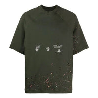 Off-White SS21 Logo Short Sleeve Loose Fit Green OMBA050S21FLE0025701