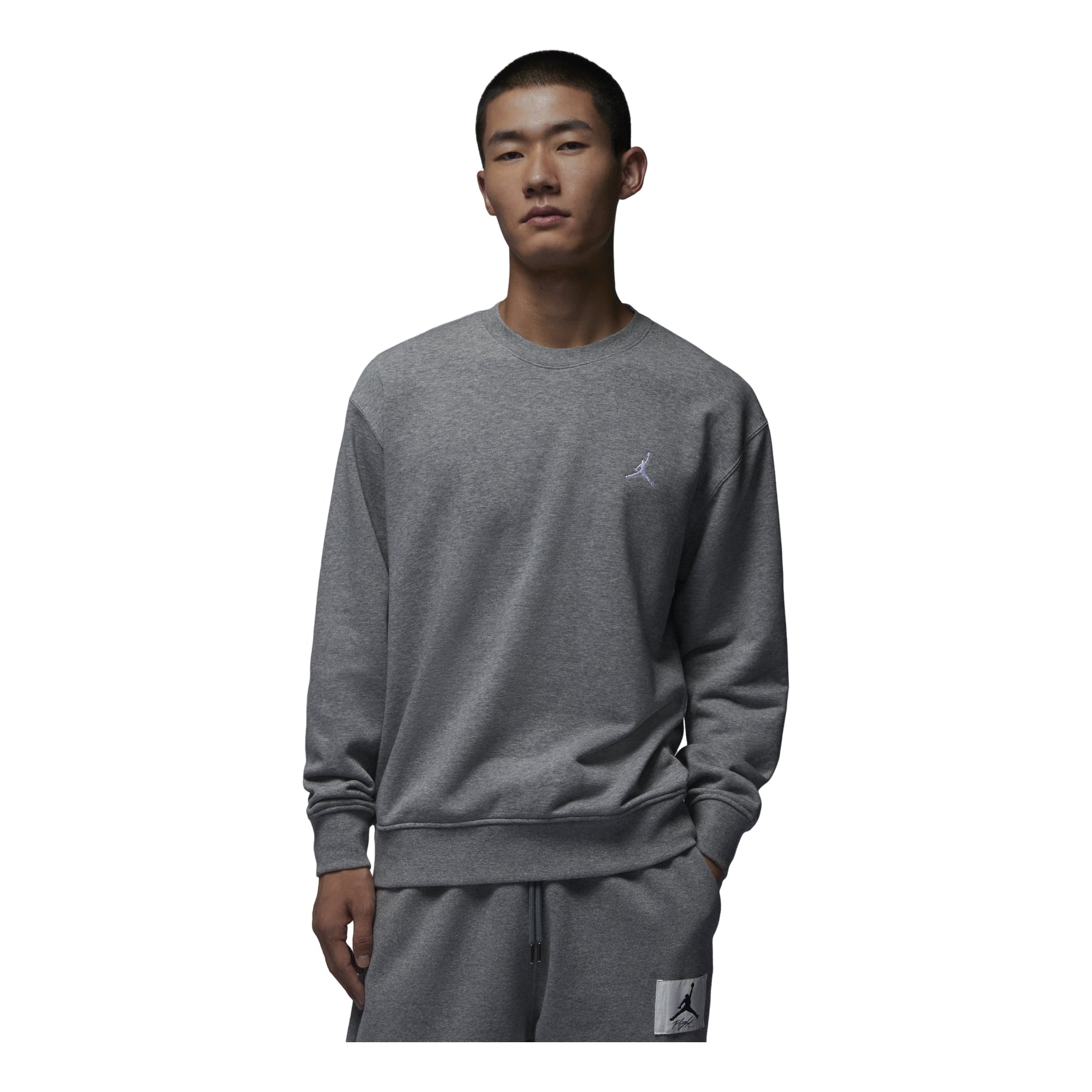 Air Jordan Essentials Loopback Fleece Crew-Neck Sweatshirt 'Grey' FQ1865-091