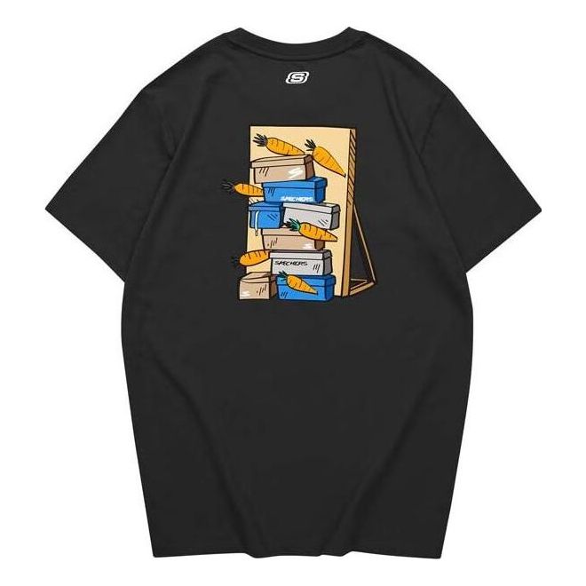 Skechers x Carrot Graphic Tee 'Black Yellow Blue' L222U060-0018