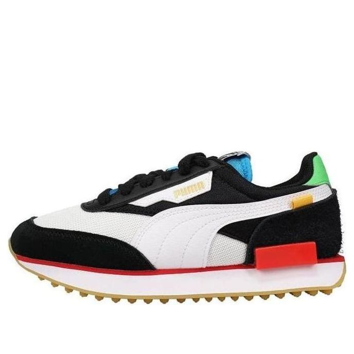 (GS) PUMA Future Rider Unity Youth Low Running Shoes Black/White/Red 374718-02