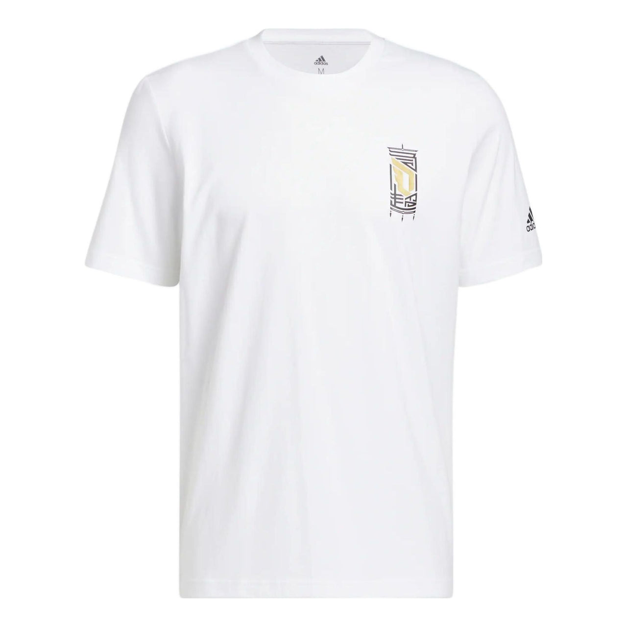 Men's adidas Basketball Tactical Board Pattern Printing Sports Short Sleeve White T-Shirt HM6772