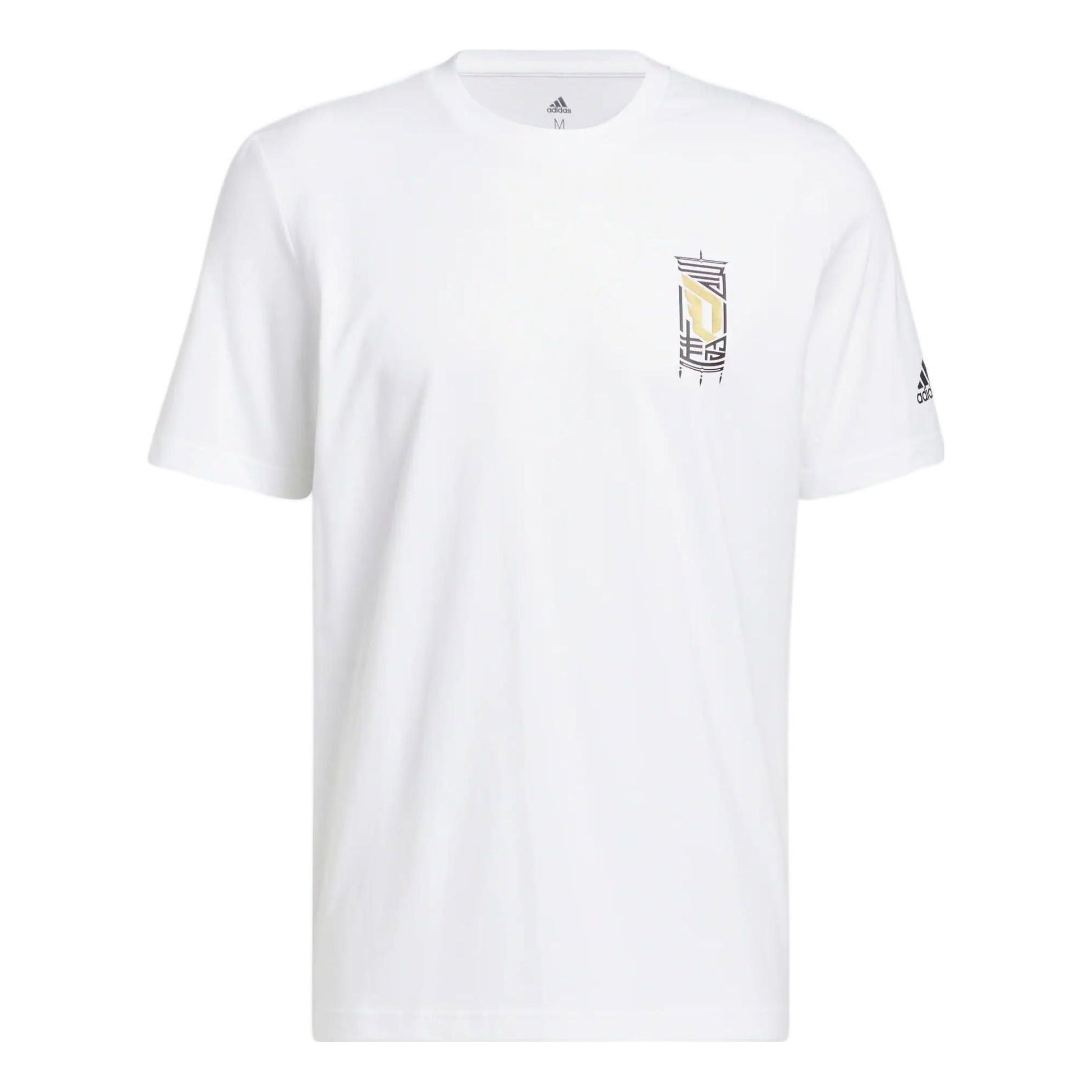 Men's adidas Basketball Tactical Board Pattern Printing Sports Short Sleeve White T-Shirt HM6772
