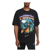 Nike Howlin Moon Ball Printing Logo Short Sleeve Black CV2103-010