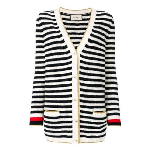 (WMNS) Gucci Striped Wool-Blend Knitted Sweater For Black/White 478216-X9M76-4367