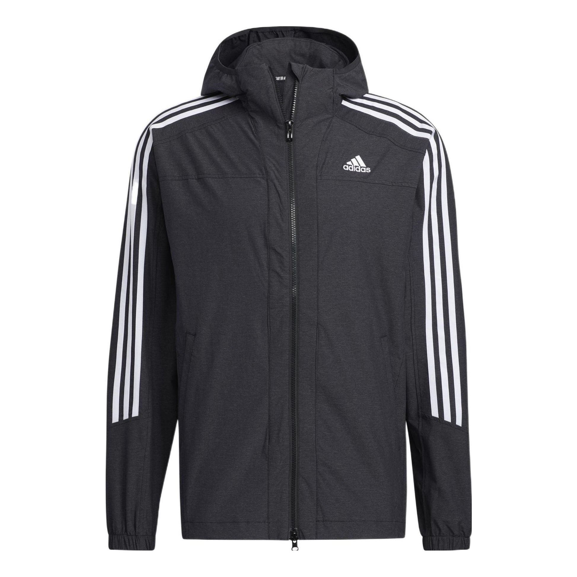 adidas M 3ST 247 CL JK Contrasting Colors Stripe Sports Hooded Jacket Black HC9962