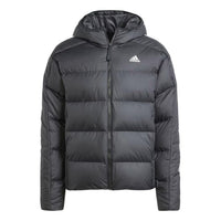adidas Midweight Down Hooded Jacket 'Black' HZ4429