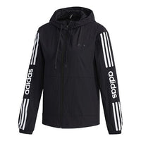 (WMNS) adidas neo Printing Hooded Jacket Black FP7390