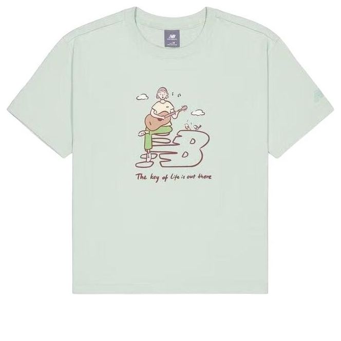 (WMNS) New Balance x PK Illustration T-shirt Asia Sizing 'Light Blue' NEE26092-MT