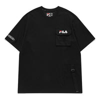 Men's FILA FUSION Round Neck Short Sleeve Dark Black T-Shirt T11M123106A-BK