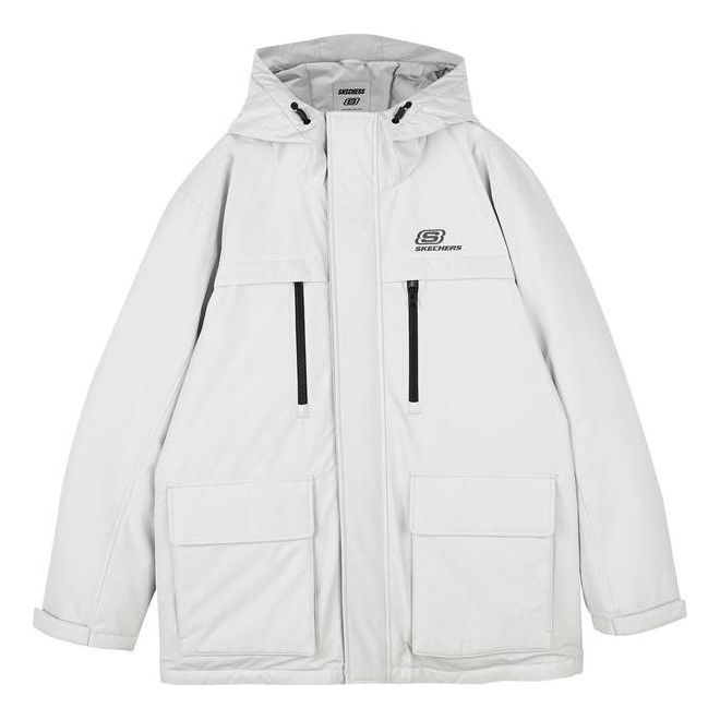Skechers Lifestyle Series Hooded Waterproof Down Jacket 'White Black' L423M097-00MV