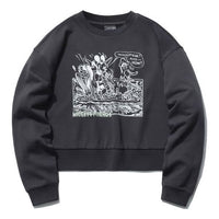 Li-Ning x Disney Crossover Printing Short Loose Pullover Hoodie Black Gray AWDR292-2
