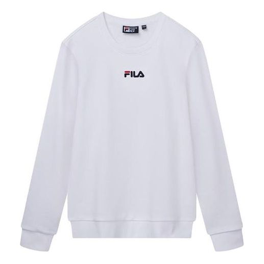 FILA Casual Sports Loose Round Neck Pullover Couple Style White F11M948250F-WT