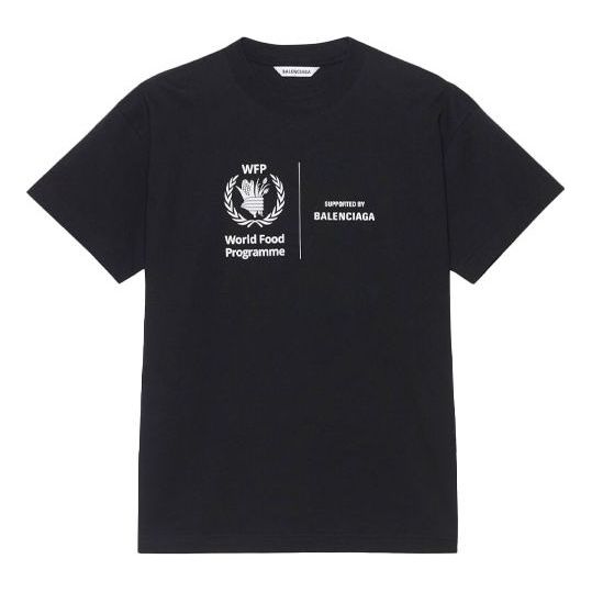 (WMNS) Balenciaga x WFP Crossover Round Neck Short Sleeve 'Black' 612965THV841000