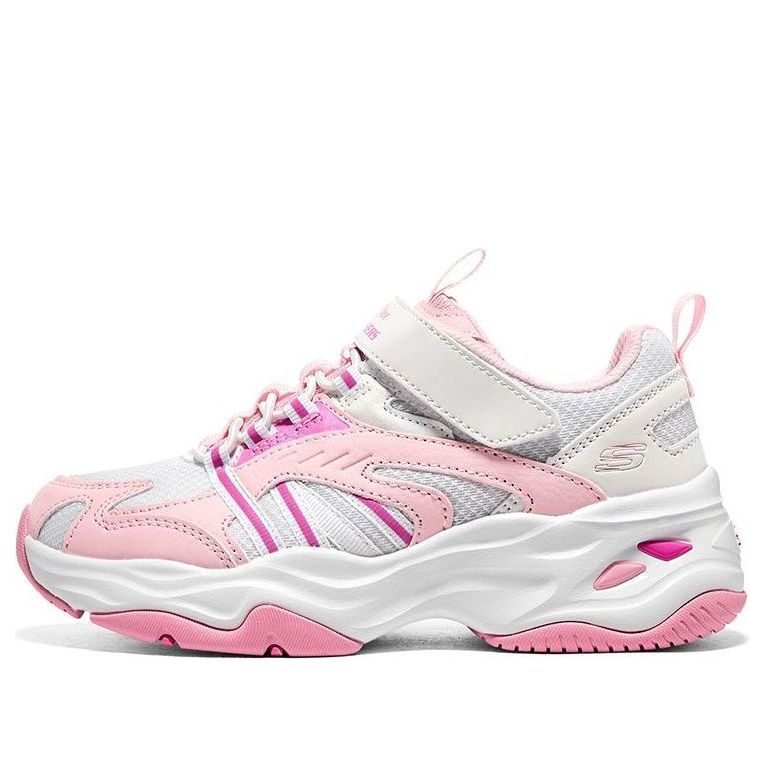 (GS) Skechers Dlites 4.0 'White Pink' 302586L-PKW