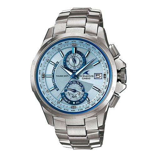 CASIO Stainless Steel Strap Mens Blue Analog OCW-T1000E-2A