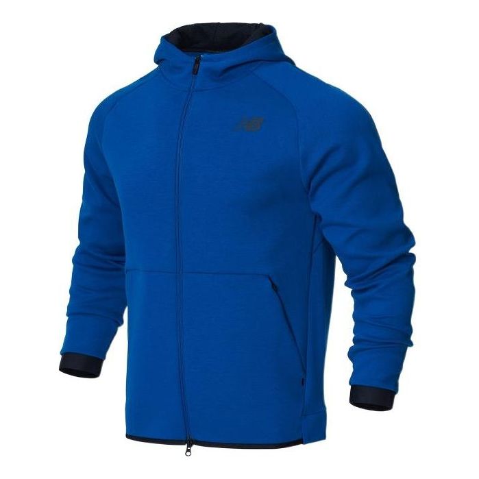 New Balance Logo Sportswear Tech Fleece Windrunner Jacket Asia Sizing 'Blue Black' AMJ21178-BGV