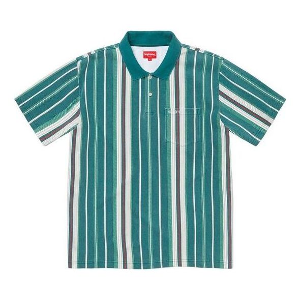 Supreme SS20 Week 1 Vertical Stripe Polo shirt 'Green' SUP-SS20-241