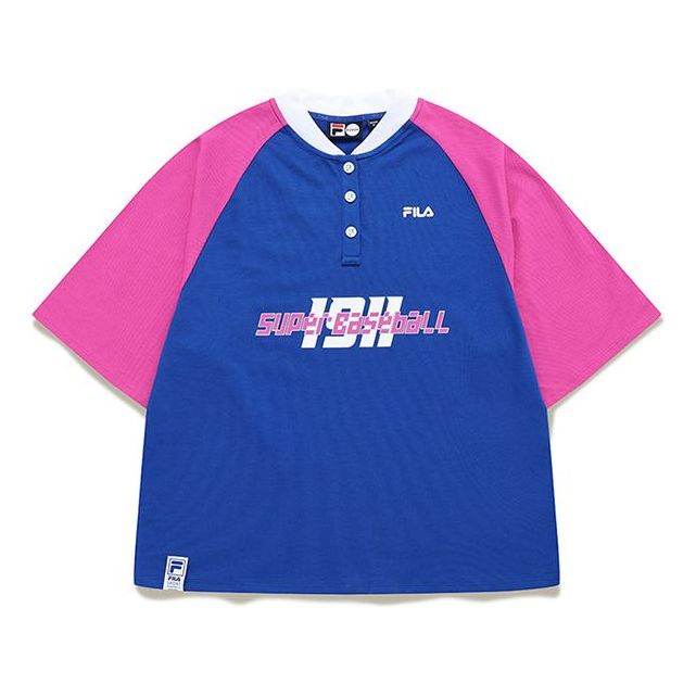 (WMNS) Fila Knit Sports Loose Short Sleeve Blue T11W122108F-BU