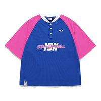 (WMNS) Fila Knit Sports Loose Short Sleeve Blue T11W122108F-BU