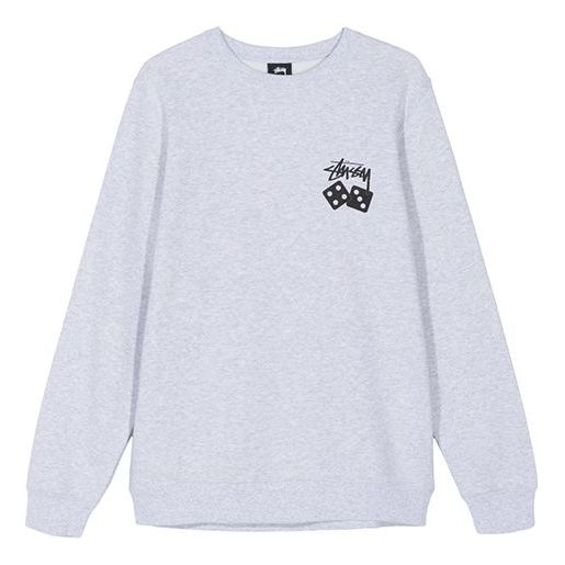 Stussy Dice Crew Round Neck Fleece Lined Unisex light grey 1914460