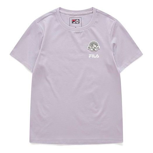 (WMNS) Fila FUSION Casual Sports Loose Knit Short Sleeve Purple T11W128103F-VT