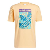 adidas originals Summer Tongue L Contrasting Colors Printing Sports Short Sleeve Orange Yellow GN3901