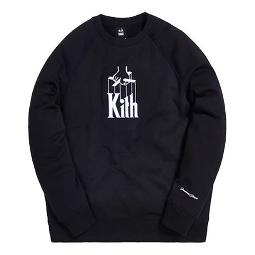 Men's KITH x The Godfather Puppet Crewneck Crossover Round Neck Long Sleeves Black KH2461-100