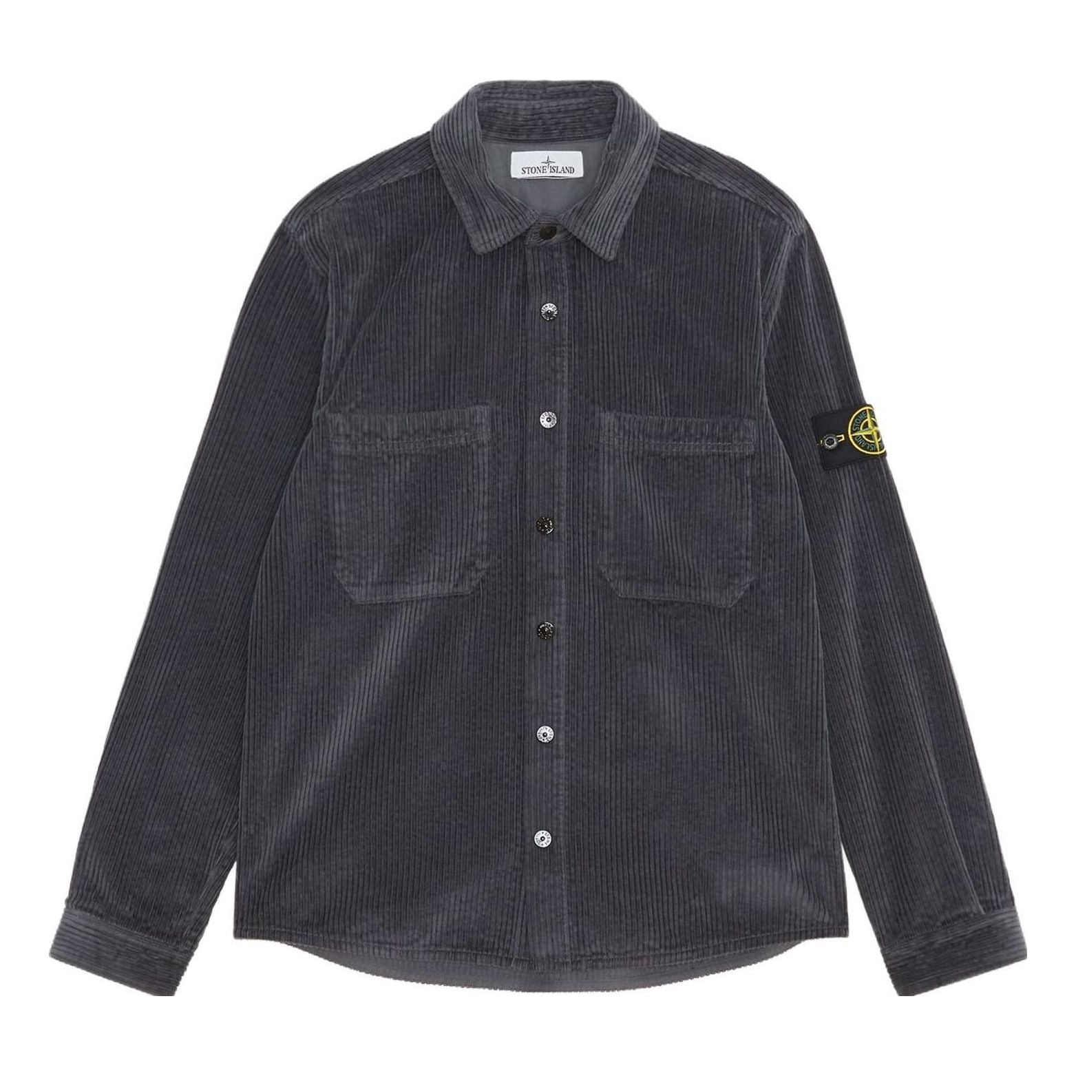 STONE ISLAND Cord Overshirt 'Lead Grey' 791511311-V0062
