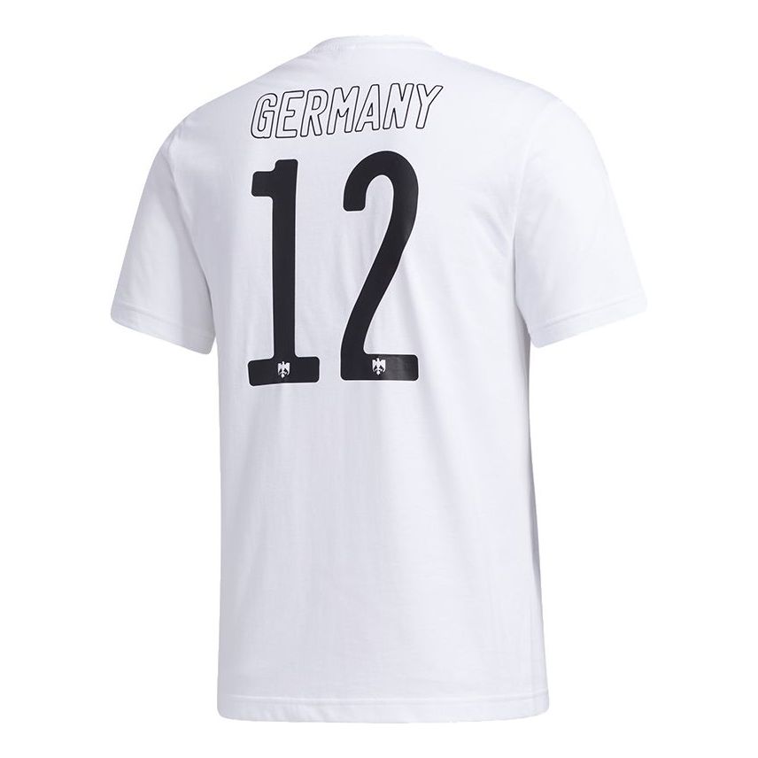 adidas I Am Germany Soccer/Football Sports Knit Round Neck Short Sleeve White GL1997