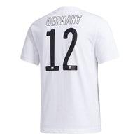 adidas I Am Germany Soccer/Football Sports Knit Round Neck Short Sleeve White GL1997