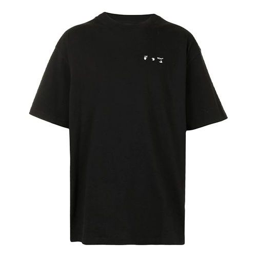 Off-White Logo Printing Round Neck Short Sleeve Loose Fit Black OMAA038F20FAB0041001