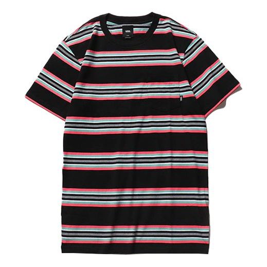 Men's Vans Emory Stripe Round Neck Short Sleeve 'Black Blue' VN0A4MSLYCV