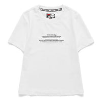 (WMNS) Fila Alphabet Printing Sports Round Neck Short Sleeve White T61W021705A-WT