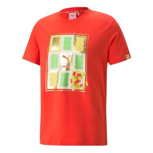 PUMA x HARIBO Bear Crossover Printing Sports Round Neck Short Sleeve Couple Style Red 532794-23