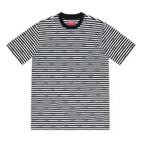 Supreme SS19 Logo Stripe S/S Top Logo Short Sleeve Unisex Black T-Shirt SUP-SS19-10162