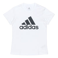 (WMNS) adidas Essentials Logo T-Shirt 'White Black' GL0649